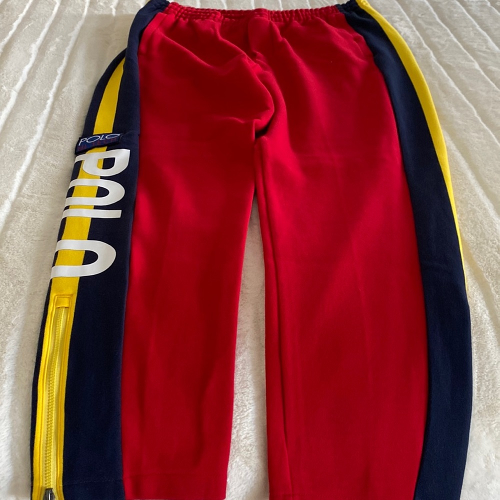 Polo RLauren jog 2 zip pock & ankle hi tech logo Cblock red blue yellow unworn